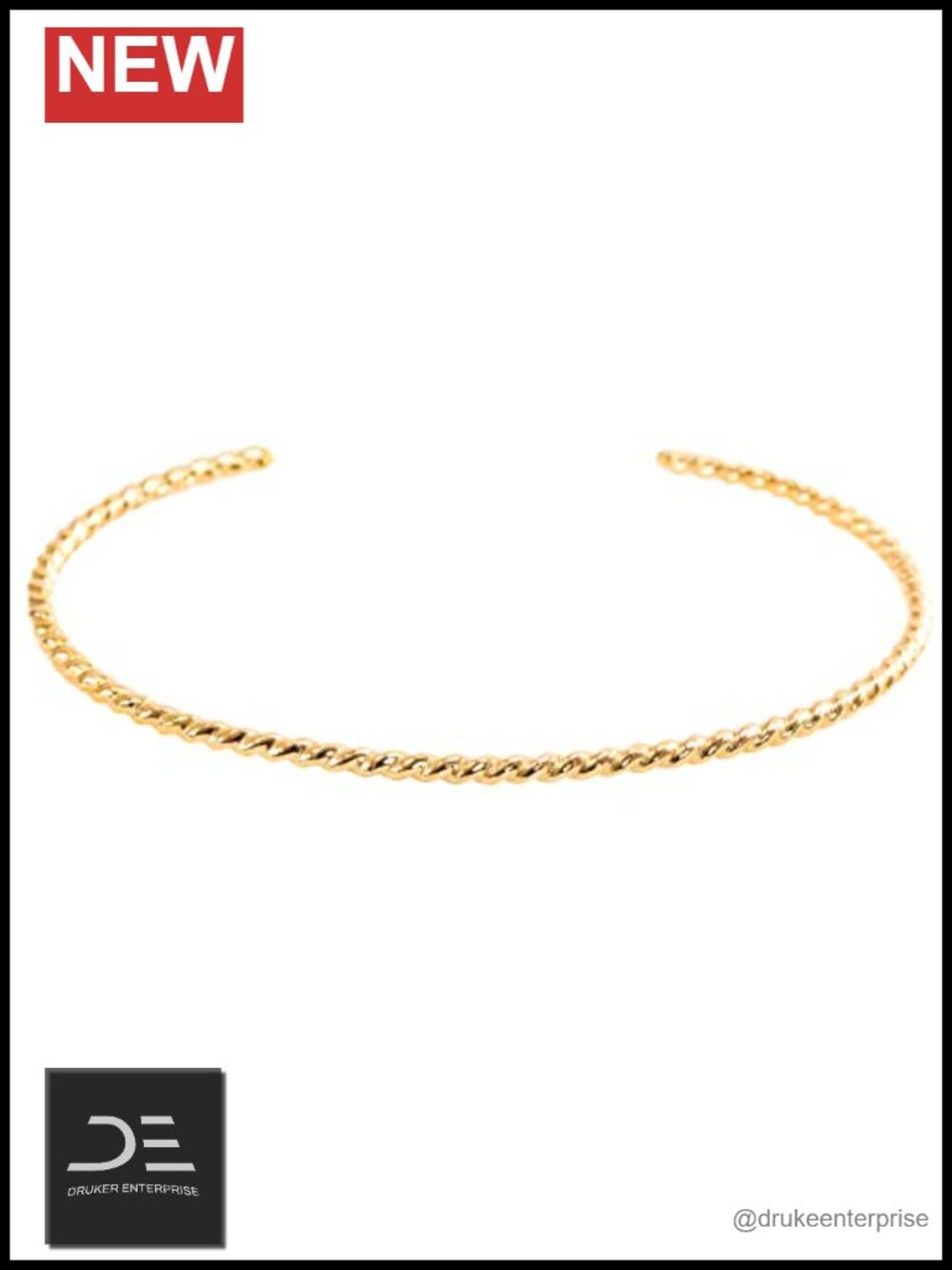14K Gold Filled Twisted Rope Cuff Bracelet Handmade Small